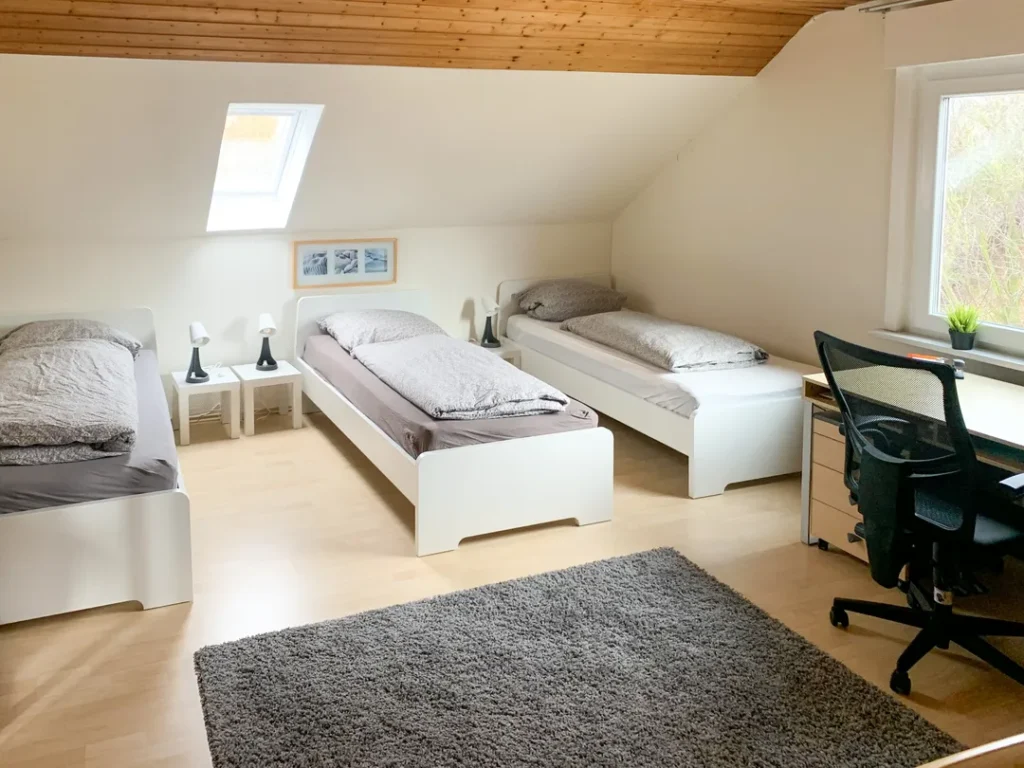 Monteurzimmer Beispiel mit 3 Betten