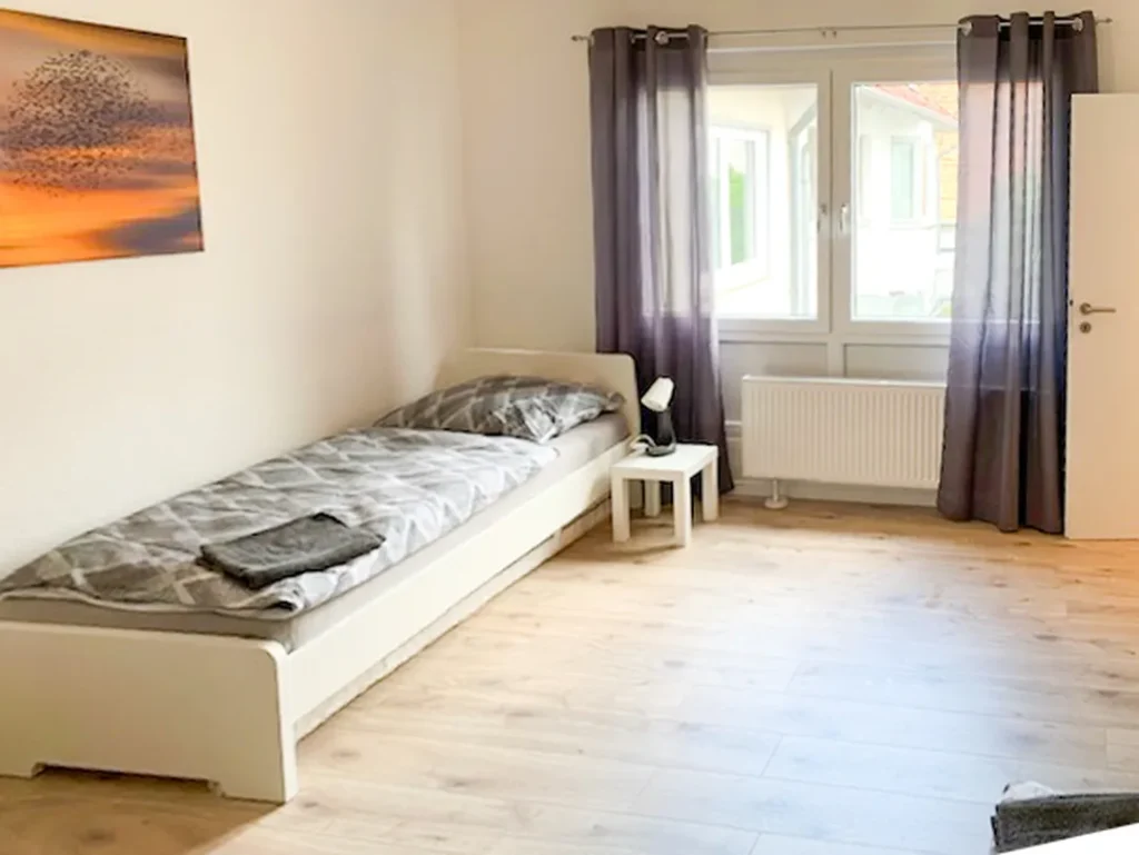 Monteurzimmer Beispiel mit einem Bett