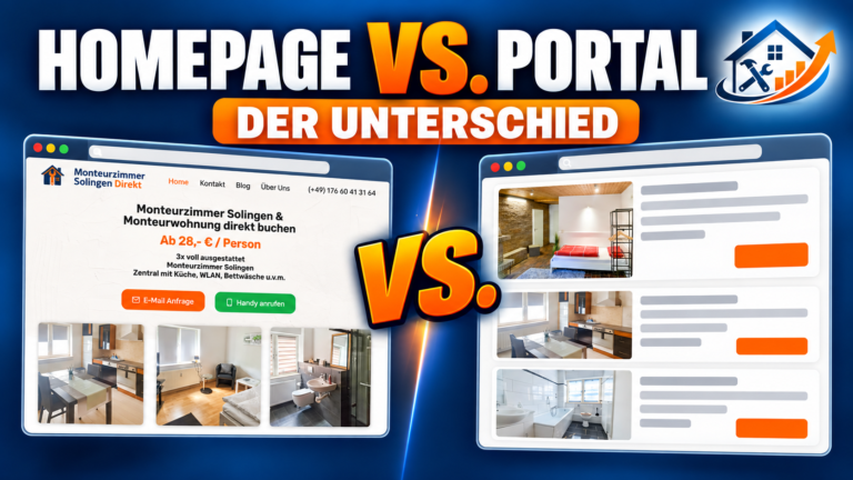 Was ist der Unterschied zwischen einer Monteurzimmer Homepage und einem Monteurzimmer Portal?